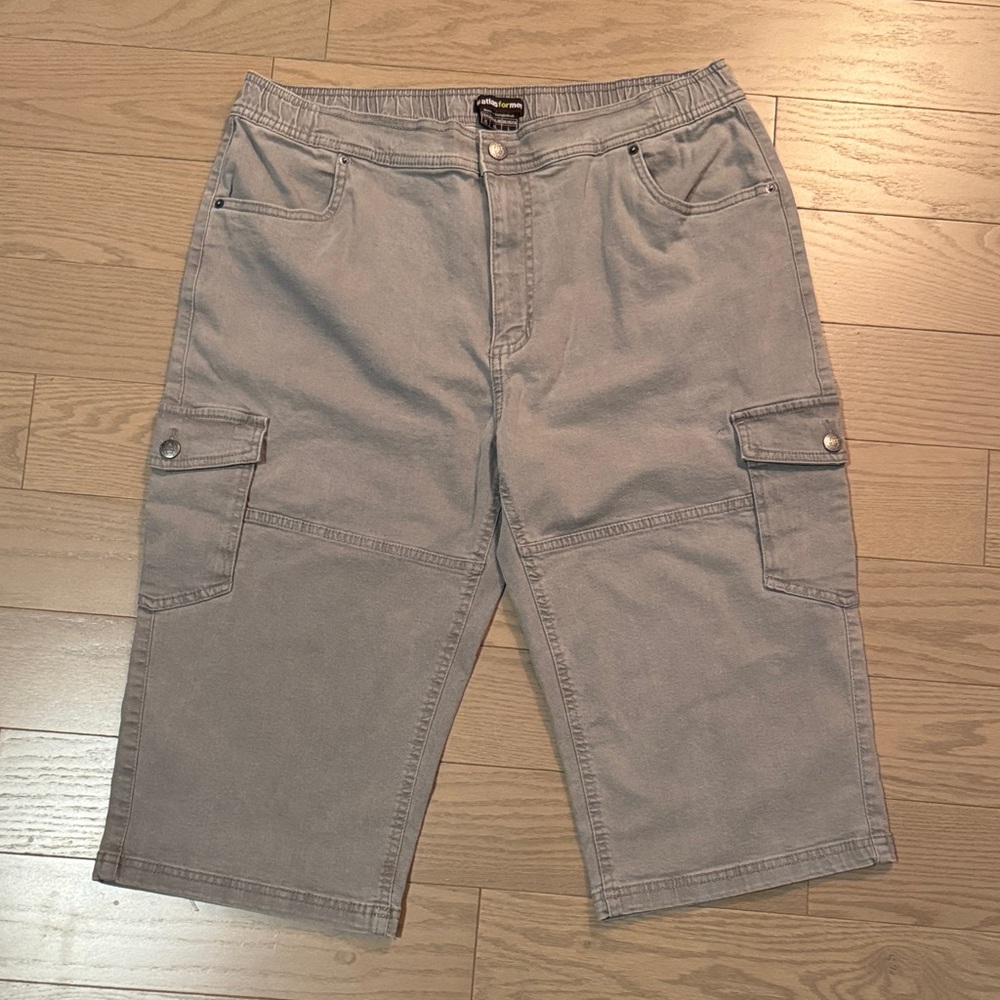 Men's Gray/Beige Atlas for Men Long Cargo Shorts